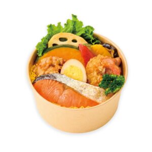 大きな焼き鮭のランチボウルの画像