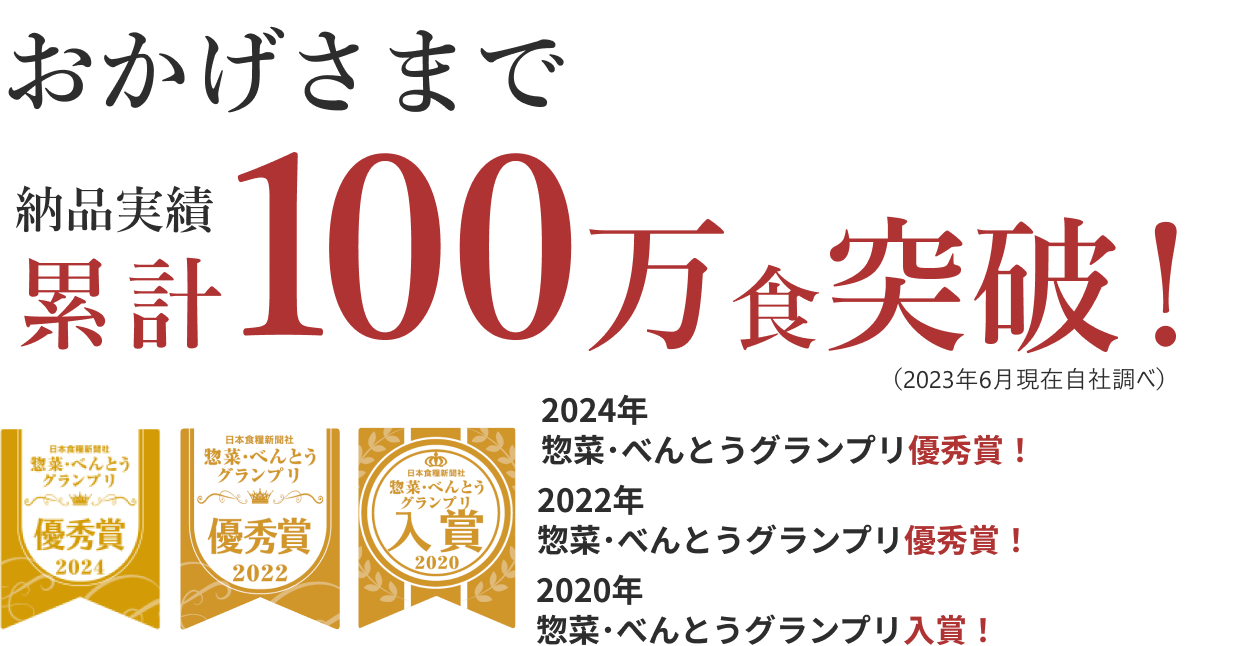 おかげさまで100万食突破